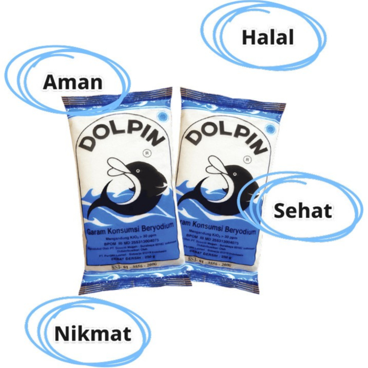 

GARAM DOLPIN | GARAM DAPOR | Garam Meja Halus Dolphin Refill 500 gr gram g / 500gr / 500gram