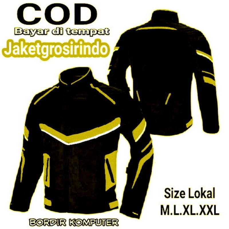 jaket polos hitam kuning