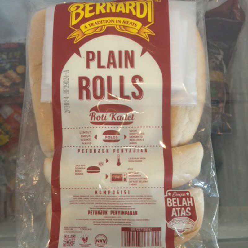 

BERNARDI ROTI HOT DOG/ROTI KADER PLAIN ROLLS ISI 6