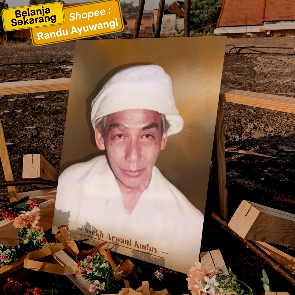 Lukisan Digital Syekh Arwani Kudus diatas Papan MDF (Ukuran 30x40 dan 20x30 cm )Poster Ulama Poster 