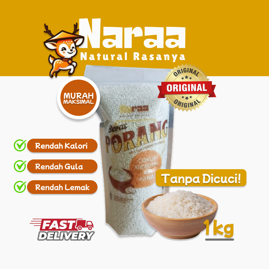 Beras Porang Murah Naraa Shirataki / Konjac Rice / Nasi Porang 1kg