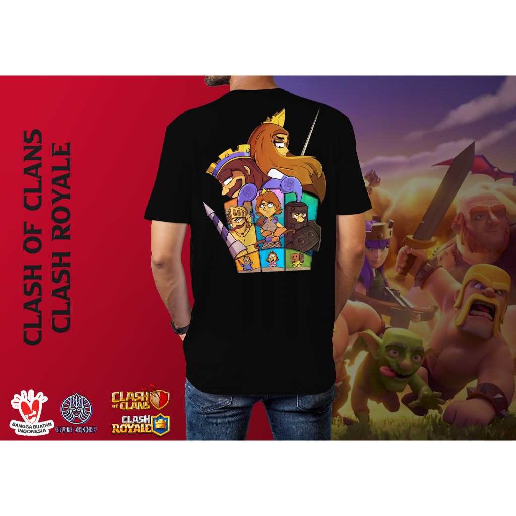 Kaos Baju Clash of Clans Clash Royale King Queen Royale