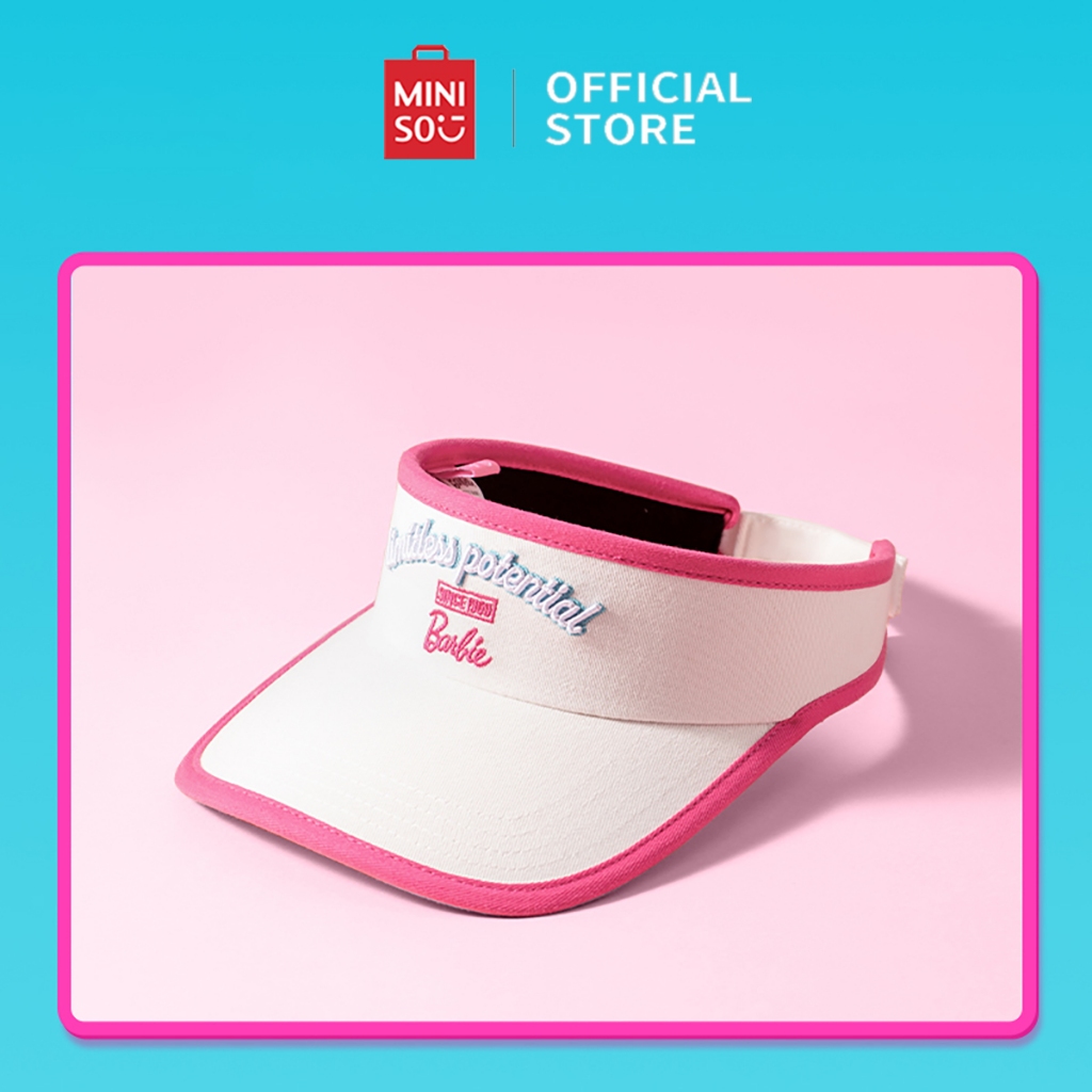Miniso x Barbie Shining Collection Topi Sunhat Wanita Topi Fashion Barbie Hats Efek Kerai Yang Bagus