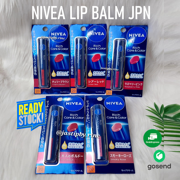Nivea Rich Care & Color Lip Original Japan 100% Nivea Lip Balm Jepang SPF 20