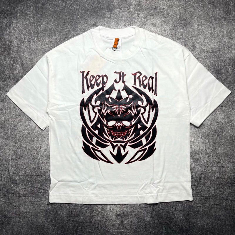 Tshirt KEEP IT REAL - S.E.A TOUR 2024 White & Black Cotton combad 24s Tebal