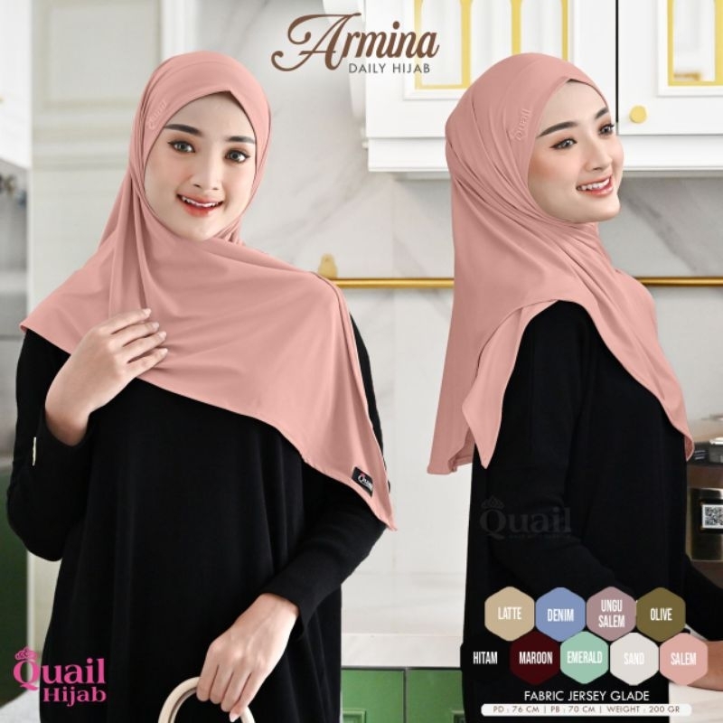 Jilbab Armina Instant ori Quail Hijab