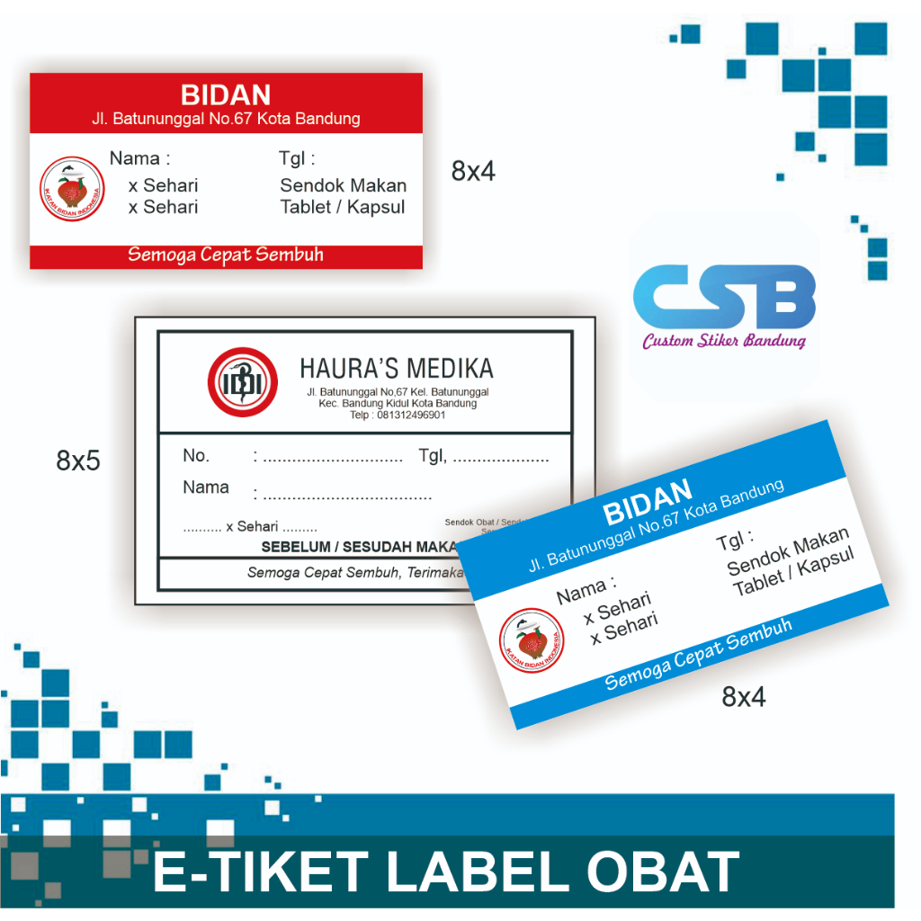 Cetak Stiker Etiket Label Obat Custom Obat Botol Label Obat Dokt3r