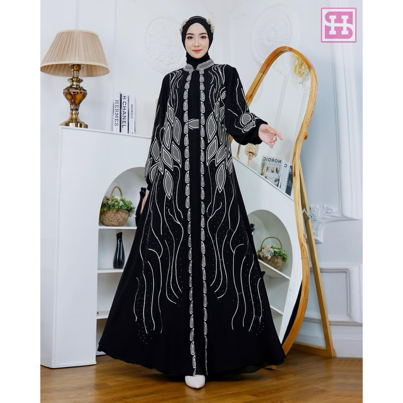Gamis wanita lebaran bordir Payet salvina  Mewah
