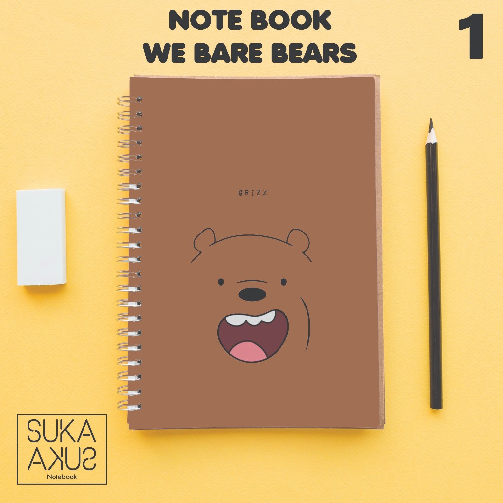 

Buku notebook we bare bears custom 100 halaman full colour limited murah dan tahan lama