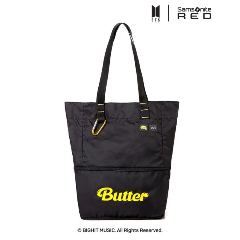 BTS Butter X Samsonite Red PACKABLE TOTE BAG BLACK
