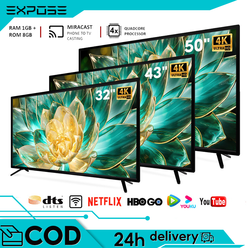 Smart TV 43 Inch TV Smart 4K UHD Android 12 TV (32"/43"/50'') LED Wifi TV 32 Inch Android TV Murah