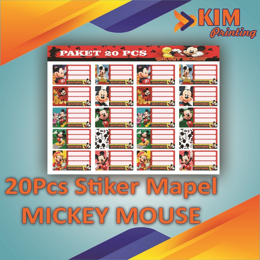 

(20PCS) STIKER LABEL BUKU PELAJARAN / STIKER LABEL NAMA BUKU PELAJARAN KARAKTER MICKEY MOUSE