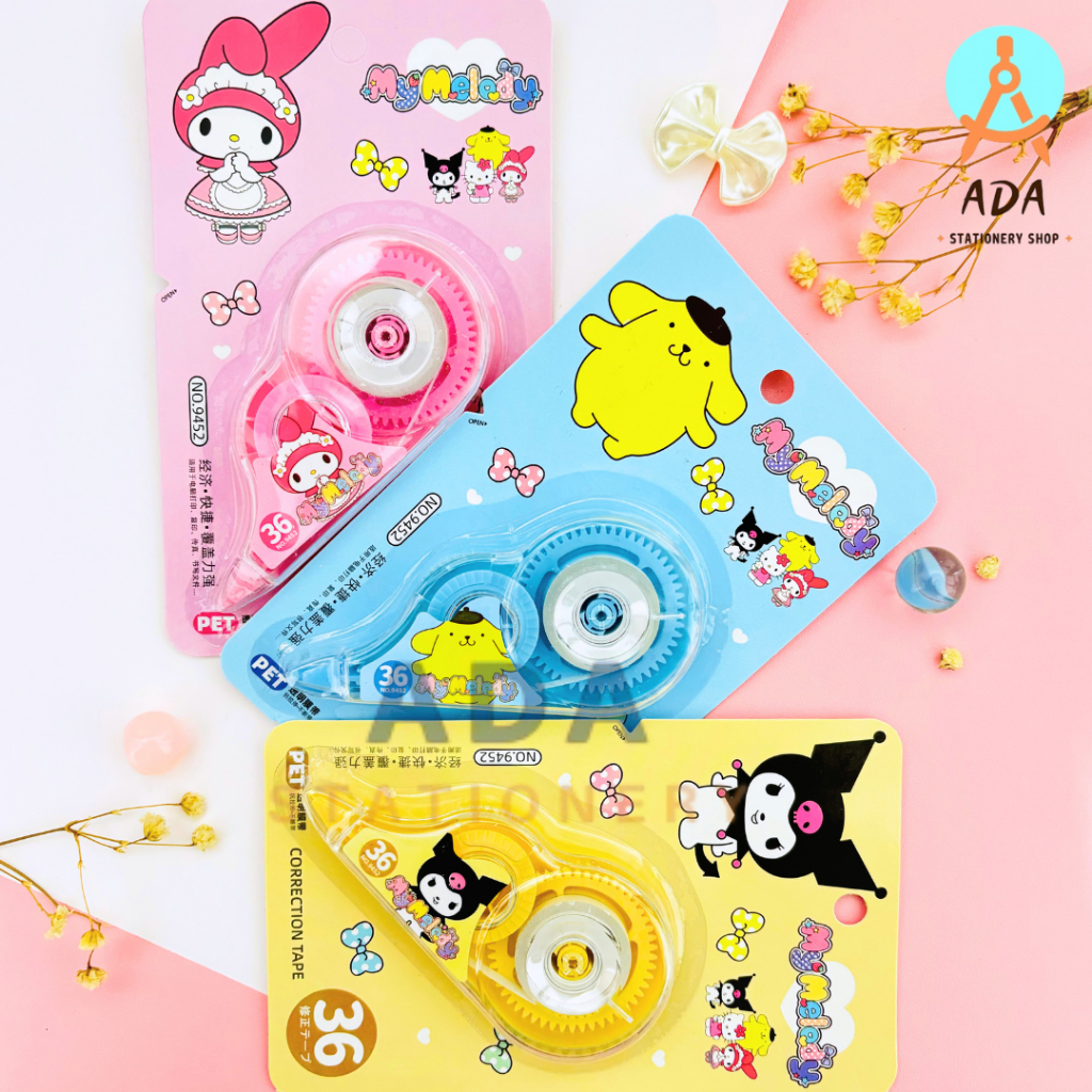 

CORRECTION TAPE SANRIO 36M / 9462 / TIPE-X ROLL/ TIP EX KERTAS/ TIPE-X SANRIO/ TIPE X