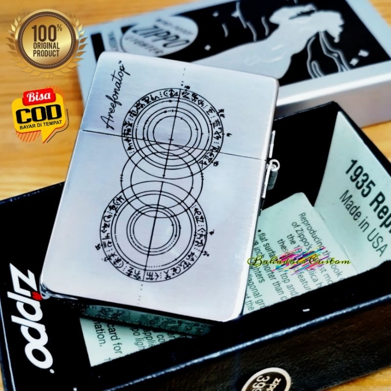 KOREK API ZIPPO ORIGINAL VINTAGE 1935 CUSTOM GRAFIR GAMBAR ATAU LOGO ATAUPUN NAMA ANDA COCOK UNTUK P