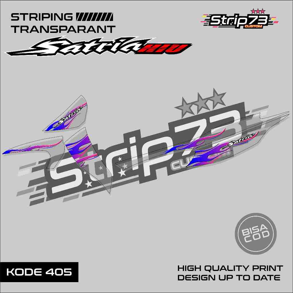 405 STRIPING TRANSPARAN SATRIA HIU - STRIPING TRANSPARAN SATRIA HIU PREMIUM GRAFIK