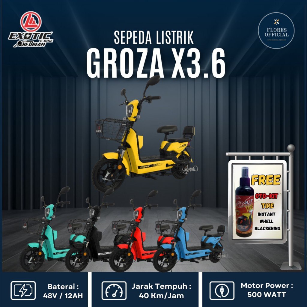 SEPEDA LISTRIK EXOTIC GROZA X3.6 GARANSI RESMI EXOTIC
