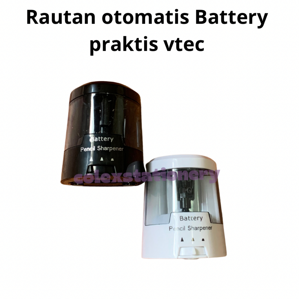 

Rautan Pensil Putar Otomatis / Rautan Rotary / Rautan Pensil Automatic Battery Warna Hitam Putih Vtec