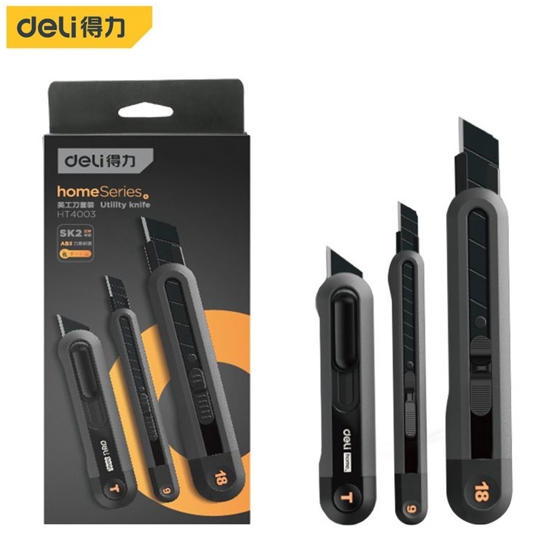 

Deli cutter black blade HOME EDITION 1 set 3pcs KODE K3T7
