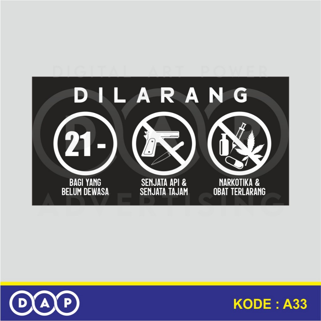 

A33 - AKRILIK SIGN LARANGAN SAJAM, DRUGS DAN BELUM DEWASA - 30 x 15 cm - Akrilik 2mm - Terbaik