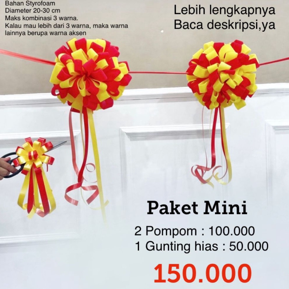 

Pita Peresmian 2 Pom Pom 1 gunting 1 Pita Hias Untuk Gunting KODE S2C7