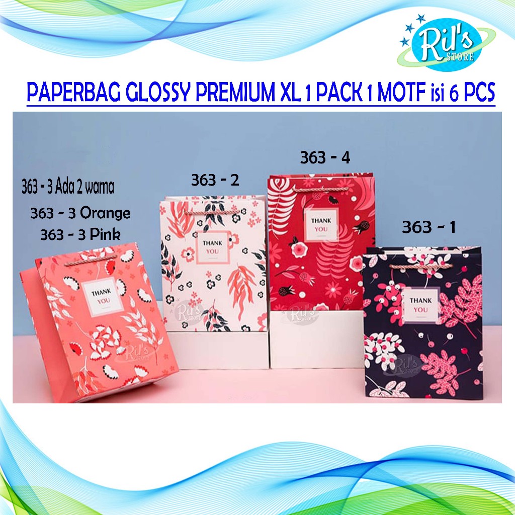

RN PAPERBAG GLOSSY PREMIUM XL 30x43 CM - PAPERBAG PARTY - KADO - XL BAGUS