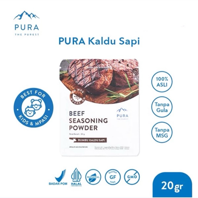 

Kaldu Bubuk Sapi Seasoning Powder By Pura Sachet 20 Gram