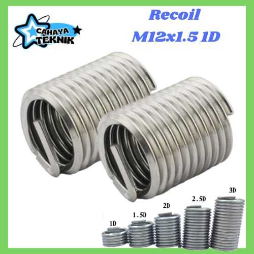 Recoil M12 x 1.75 1D recoil helicoil verbos recoil M12x1.75 1D perbaikan drat rusak