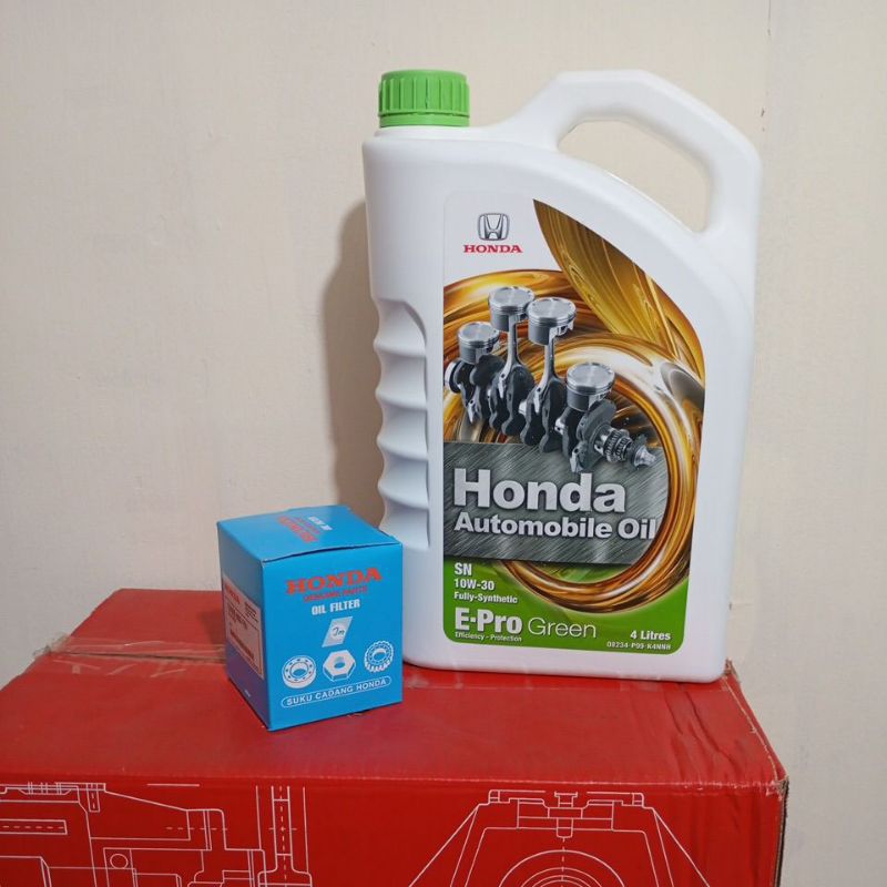 oli mesin honda epro green 10w/30.(4L) paket filter oli mobilio brio jazz rs fread crv accord civic