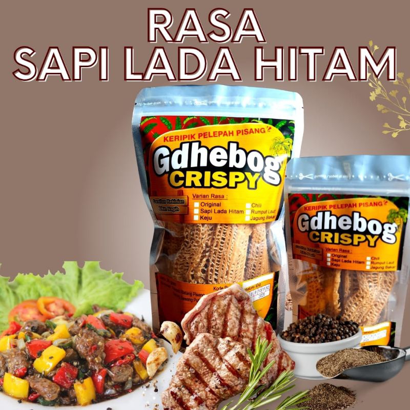 

Snack Keripik Pelepah Pisang/Debog Rasa Sapi Lada Hitam