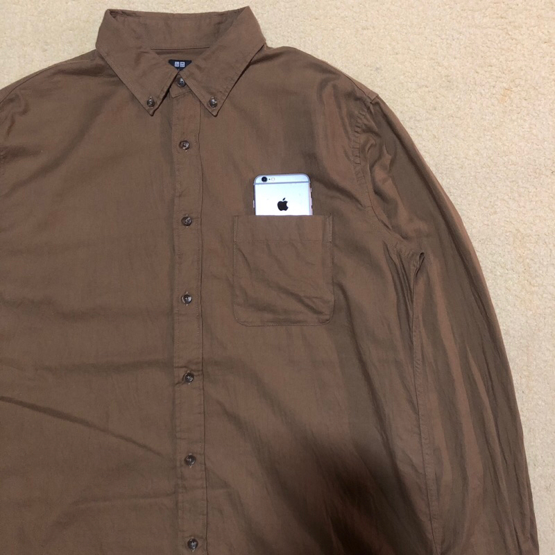 PRELOVED KEMEJA UNIQLO COKELAT