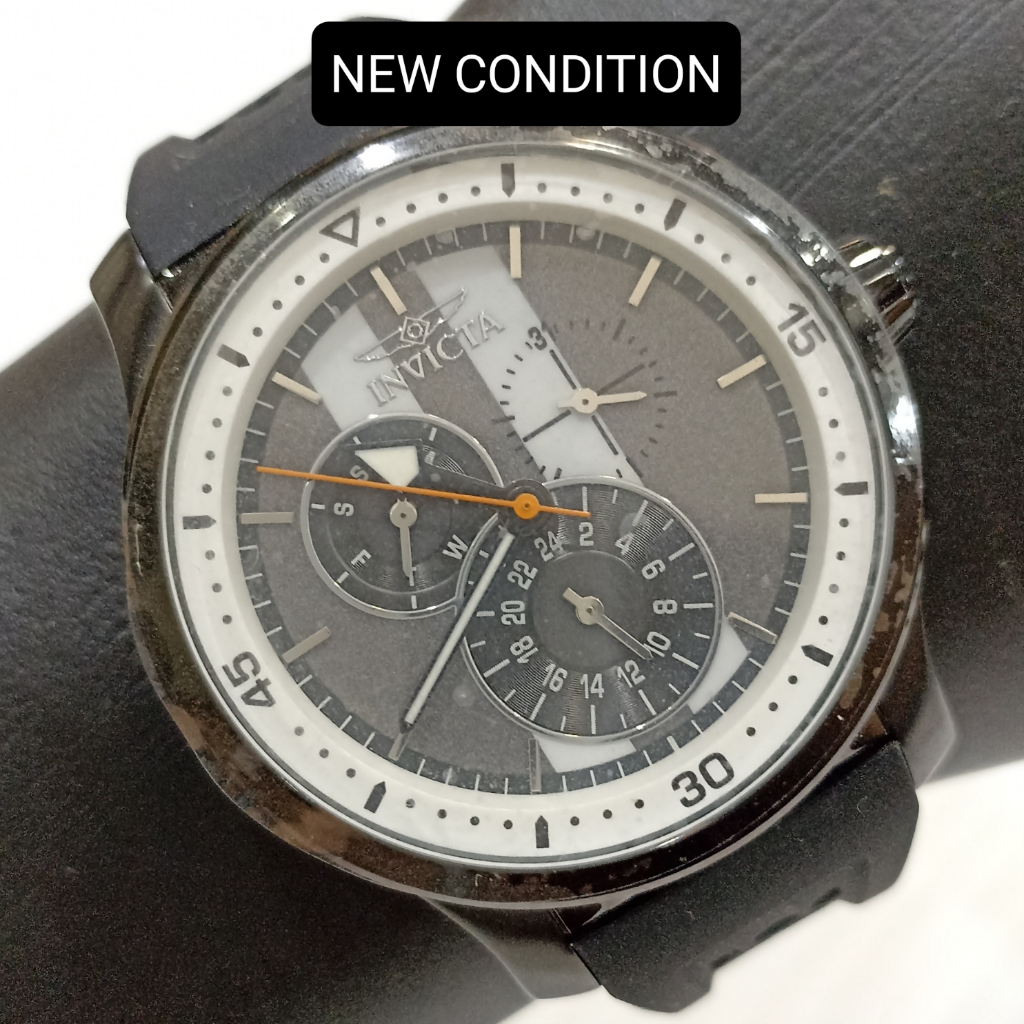 Invicta S1 Rally Flame Fusion Blackout Quartz Jam Tangan Watch Pria Cowok Keren Sporty Langka Kolekt