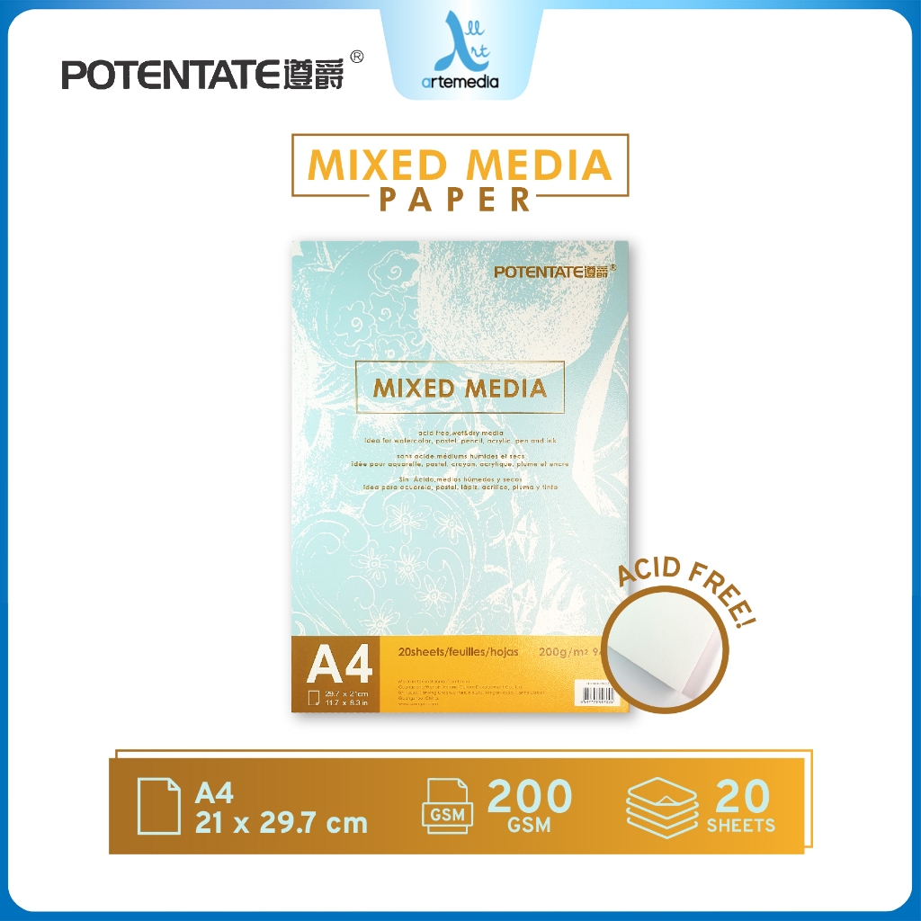 

Potentate Mixed Media Paper A4 Sketch Pad Kertas Gambar