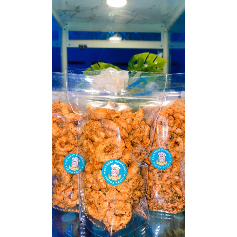 

Cincin udang pedas / ring udang pedas daun jeruk // camilan pedas 100gr