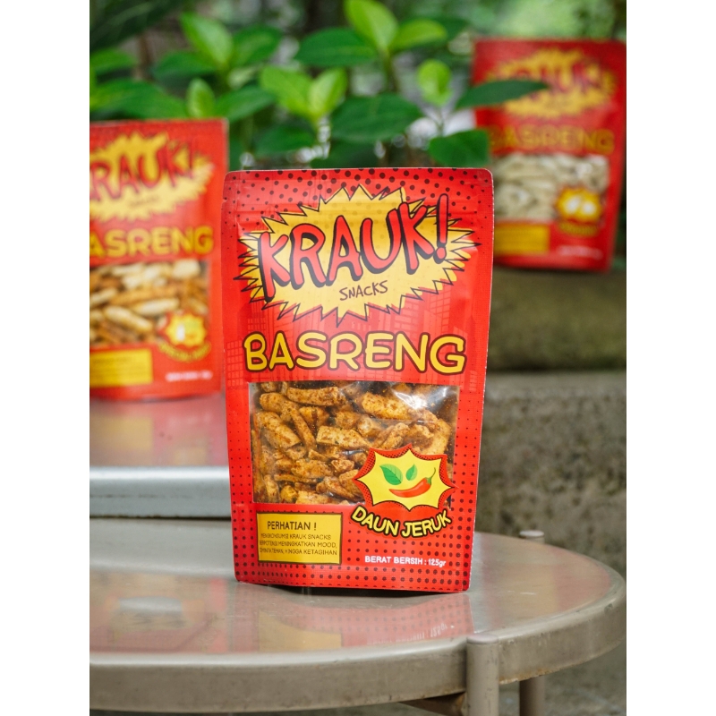 

Krauk! Snacks Basreng Bakso Goreng Daun Jeruk Pedas Original Oleh-oleh Bandung