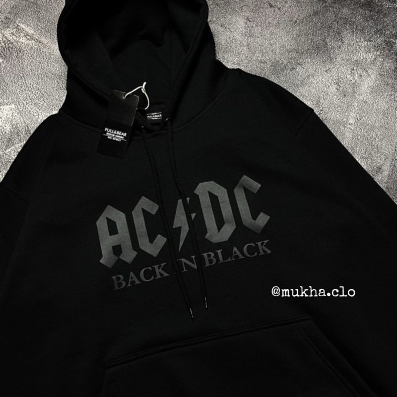 Hoodie ACDC PULL&BEAR Black premium Authentic Full Tag
