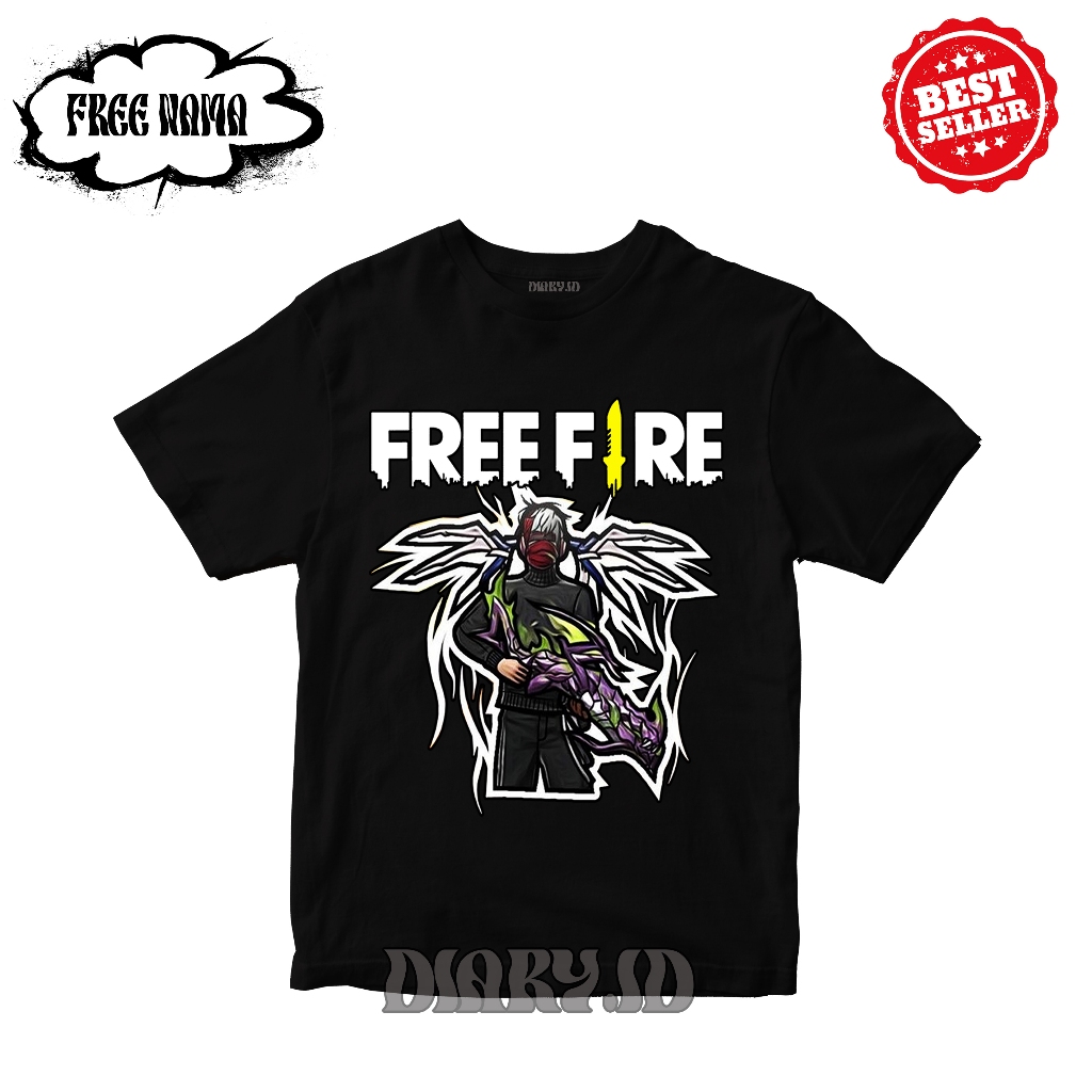 BAJU KAOS ATASAN ANAK GAME FF KARAKTER FREE FIRE NEW BAHAN KATUN PREMIUM