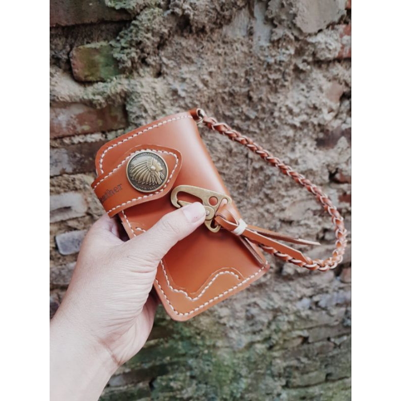 Dompet kulit plus tali pria