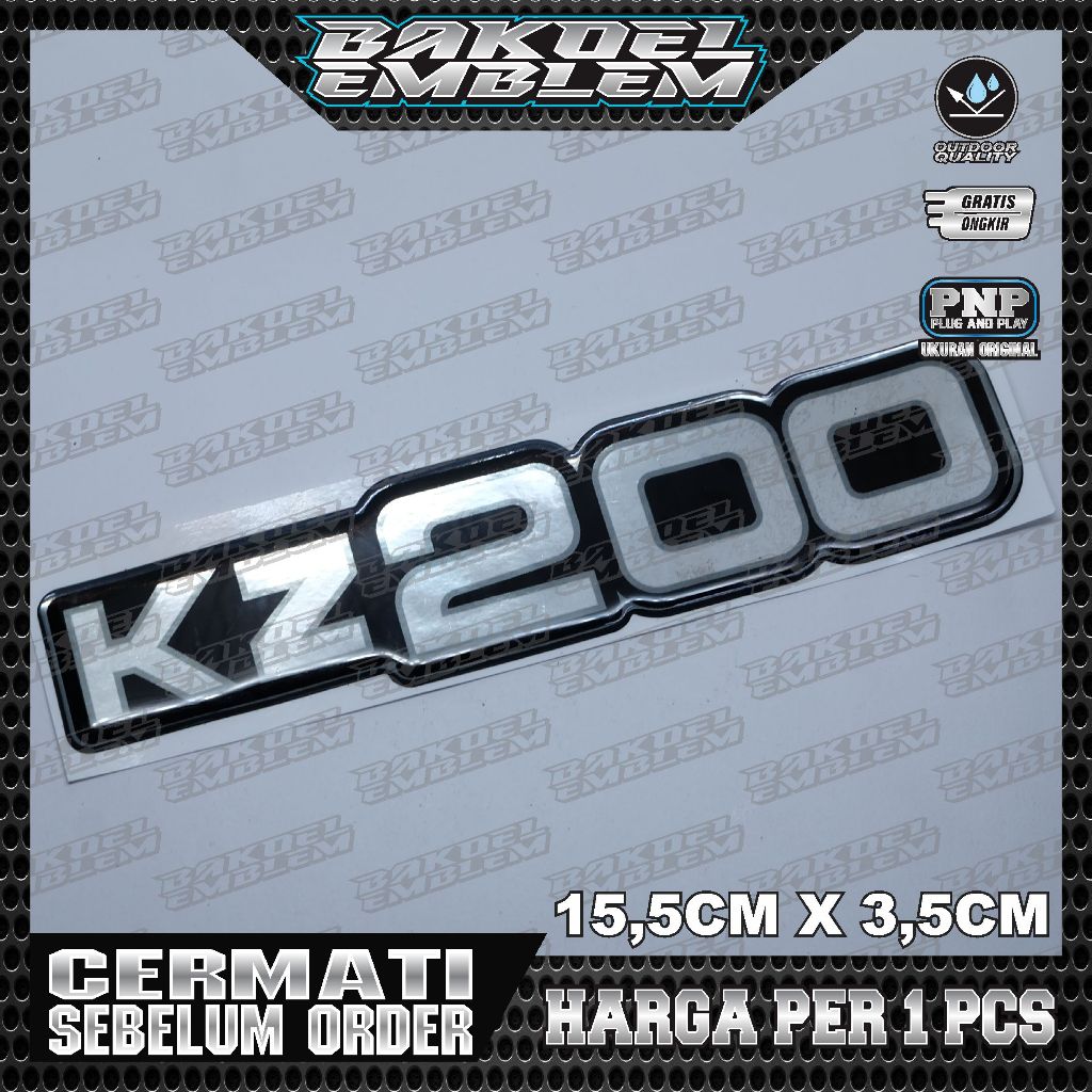 Emblem timbul kawasaki kz 200 / emblem binter merzy kz200 / emblem box aki kz200