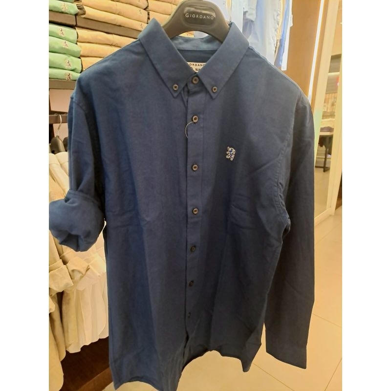 GIORDANO KEMEJA LENGAN PANJANG FOR MAN NAVY(Original)100%