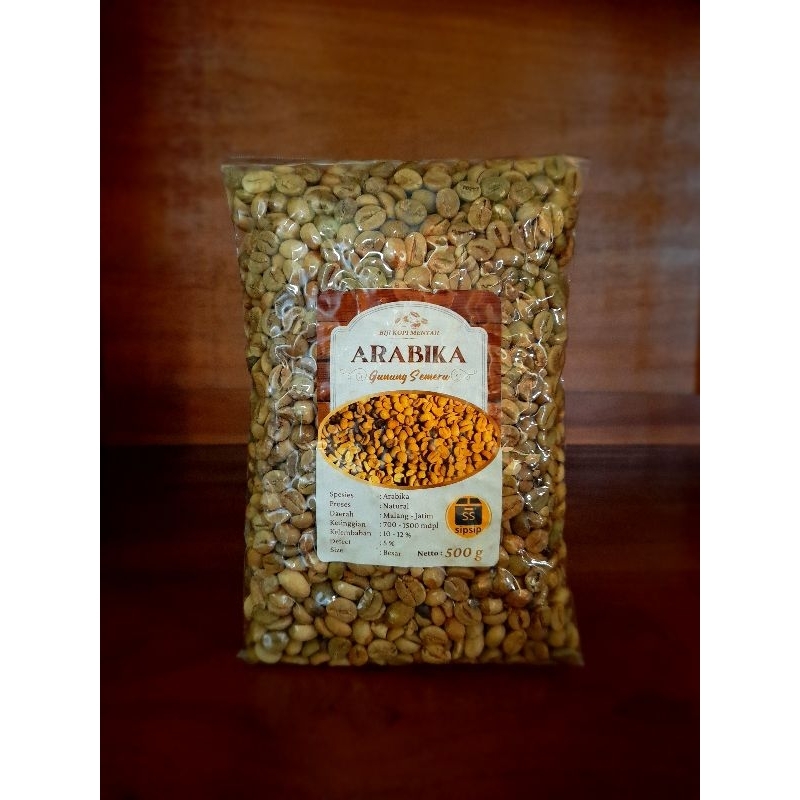 

Biji Kopi Mentah,Green Bean,Arabika Gunung Semeru Ukuran Besar 500 g