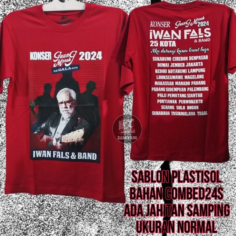 kaos konser Iwan fals Gaung Merah Warna merah
