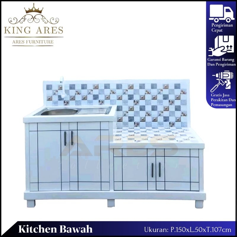 Rak kompor / meja Kompor 3 pintu / rak wastafel cuci piring / rak piring wastafel minimalis termurah