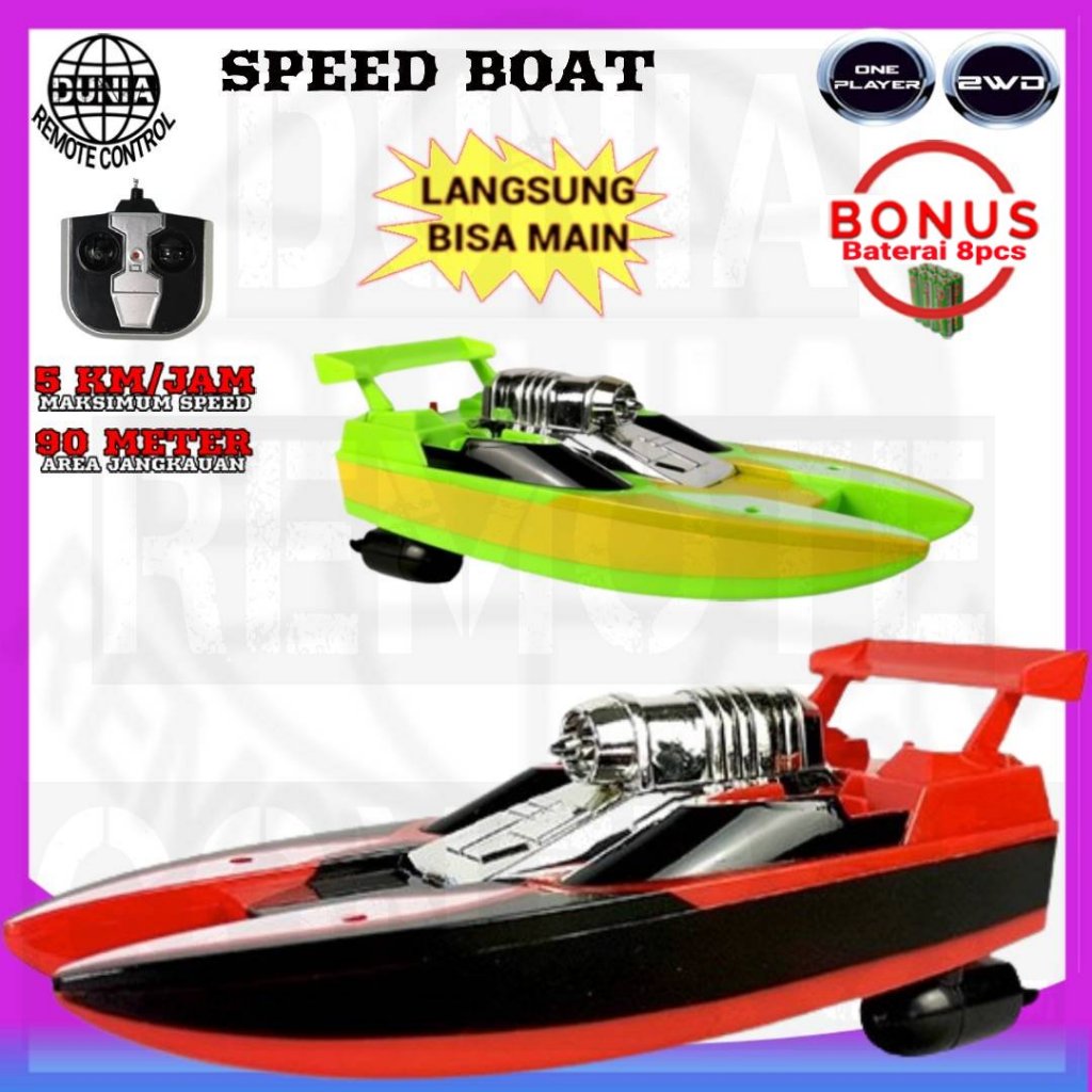 DUNIA REMOTE CONTROL - RC SPEED BOAT SPEED KING PERAHU KAPAL LAUT PESIAR MAINAN ANAK REMOT KONTROL