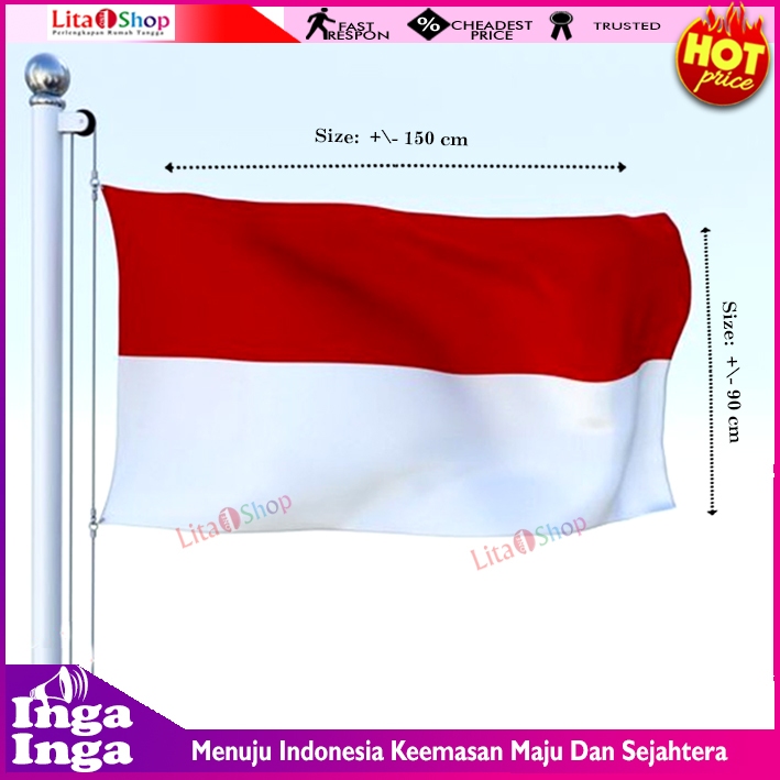 Bendera Indonesia Merah Putih 150 cm x 90 cm