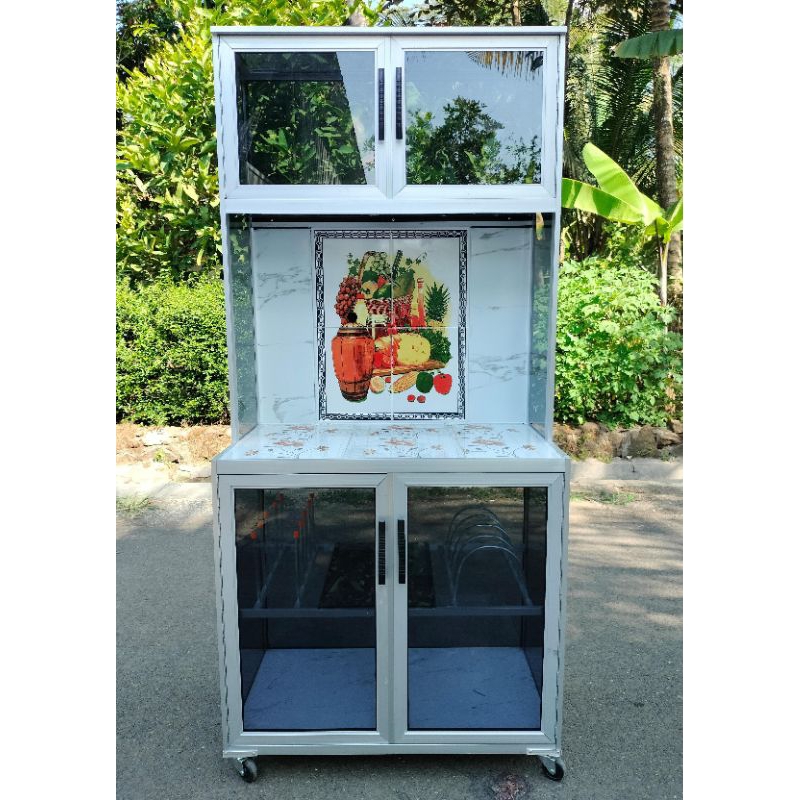 lemari  dapur ,rak dapur,aluminium 2pintu.