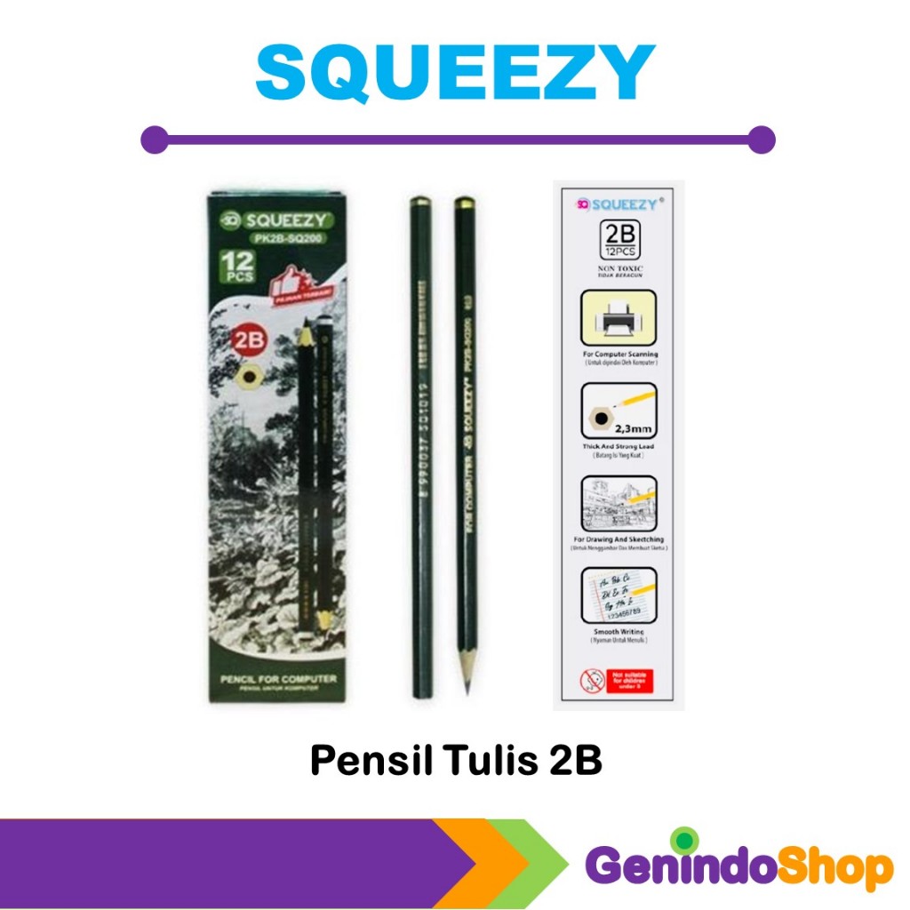 

Pensil Tulis Tulis 2B Squeezy (12 Pcs)