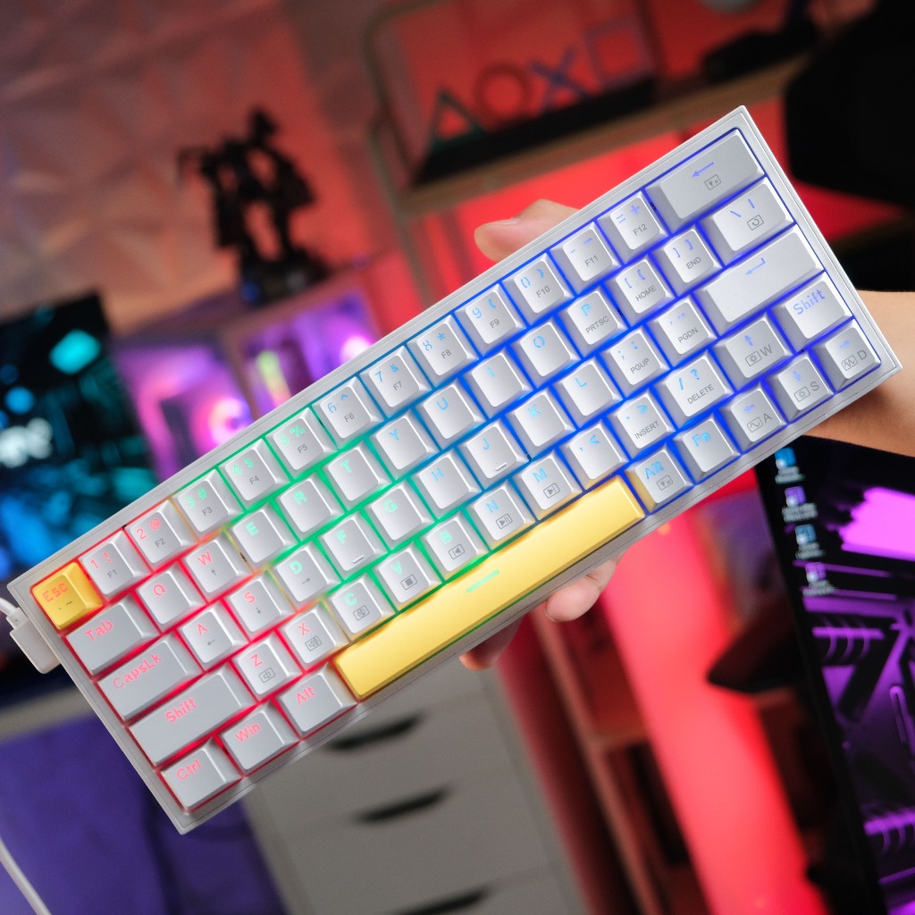 GAMEN Titan V Keyboard Gaming Mechanical 60% Layout RGB Outemu Blue Switches