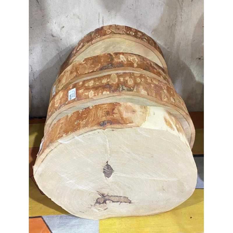 Alas pemotong daging / talenan kayu alami diameter 20cm / talenan natural tebal 7cm