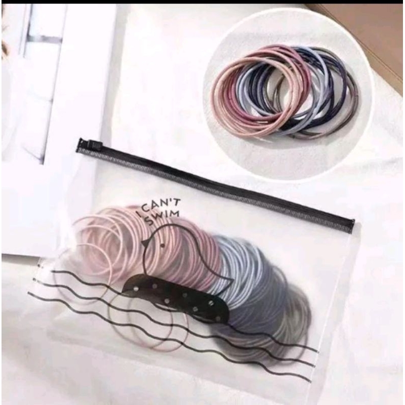 Ikat Rambut Korea 100pcs Free Pouch