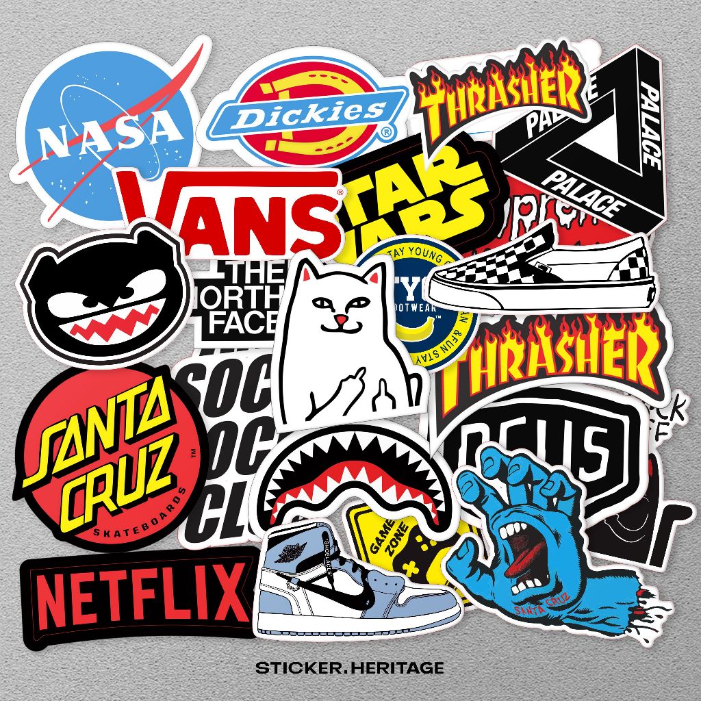 

24pcs Stiker Sticker Aesthetic logo brand nasa netflix untuk laptop case tumbler stiker laptop